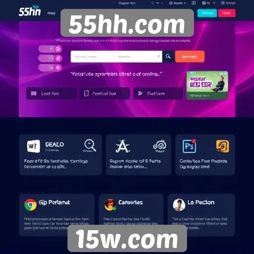 Exploração das funcionalidades do site 55hh.com